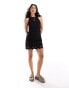 Mango embroidered crochet mini dress in black Черный, XS - EU 34 - фото #2