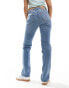 Фото #2 товара Pull&Bear mid rise straight comfort jean in medium blue