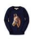 ფოტო #1 პროდუქტის Baby Girls Horse Intarsia Pullover Sweater