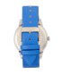 ფოტო #3 პროდუქტის Unisex Electric Blue Leatherette Strap Watch 41mm