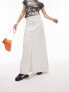Фото #2 товара Topshop low slung denim maxi skirt in white