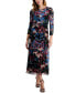 Women's Floral-Print Ruched Midi Dress