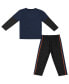 Фото #2 товара Toddler Boys and Girls Navy, Black Illinois Fighting Illini Long Sleeve T-shirt and Pants Set