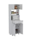 Фото #4 товара Caribe Microwave Cabinet, Four Legs, One Drawer, Double Door, One Shelf White