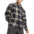 Фото #1 товара Puma Pl Statement Flanel Over Button Up Shirt Mens Beige, Blue Casual Tops 62636