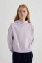 Boxy Fit Kapüşonlu Kalın Sweatshirt B8570ax24sp