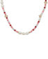 Two-Tone Star & Mixed Bead Collar Necklace, 15-1/2" + 3" extender