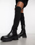 Фото #3 товара Simmi London Reign knitted over the knee second skin boots in black