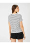 Фото #4 товара Футболка Koton Striped Bike Collar Short Sleeve