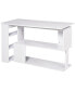 Фото #1 товара 360° Rotating Home Office Corner Desk and Storage Shelf Combo L-Shaped Table