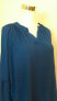 NY Collection Women's Petite Split Neck Bubble Sleeve Top Blue PM