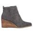 TOMS Clare Round Toe Wedge Booties Womens Grey Casual Boots 10020222T-021