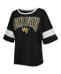 ფოტო #3 პროდუქტის Women's Black Wake Forest Demon Deacons Jumbo Arch Striped Half-Sleeve T-shirt