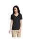 Фото #1 товара Women's Relaxed Supima Cotton Short Sleeve V-Neck T-Shirt