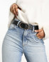 Фото #1 товара ASOS DESIGN waist and hip jeans belt with gold buckle in black - BLACK