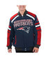ფოტო #1 პროდუქტის Men's Navy New England Patriots Power Forward Racing Full-Snap Jacket