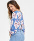 ფოტო #2 პროდუქტის Petite Printed Lace-Up Blouse, Created for Macy's