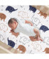 Фото #3 товара Playful Elephant 100% Cotton White/Blue Baby Fitted Crib Sheet