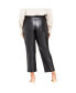ფოტო #3 პროდუქტის Plus Size Norah Faux Leather Pant