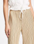 Urban Revivo wide leg plisse trousers in beige