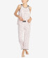 ფოტო #2 პროდუქტის Women's Sleeveless Modal Knit Capri Pajama Set