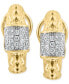 ფოტო #3 პროდუქტის EFFY® Diamond Extra Small Hoop Earrings (3/8 ct. t.w.) Earrings in 14k Gold-Plated Sterling Silver, 0.33"