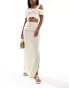 Фото #1 товара Threadbare linen blend column maxi skirt in stone