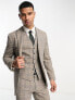 Фото #1 товара Selected Homme slim fit suit jacket in beige check