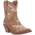 Фото #2 товара Dingo Primrose Embroidered Floral Snip Toe Cowboy Booties Womens Brown Casual Bo