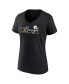 ფოტო #2 პროდუქტის Women's Black Pittsburgh Steelers Hometown Defensive Stand V-Neck T-Shirt