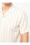 Фото #5 товара Regular Fit Kısa Kollu Keten Karışımlı Erkek Gömlek