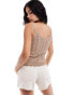 Фото #2 товара Vero Moda v neck textured knitted vest top in beige