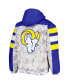 Men's White, Royal Los Angeles Rams Thursday Night Gridiron Raglan Half-Zip Hooded Jacket