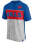 Фото #3 товара Men's Royal, Heathered Gray Buffalo Bills Throwback Colorblock T-shirt