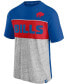 ფოტო #3 პროდუქტის Men's Royal, Heathered Gray Buffalo Bills Throwback Colorblock T-shirt