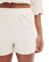 ASOS DESIGN Kelly towelling co-ord beach short in cream Бежевый, XS - EU 32-34 - фото #3