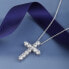 Stylish Silver Necklace with Large Cross Tesori SAIW116