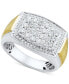 Men's Lab Grown Diamond Cluster Ring (1 ct. t.w.) in 10k Two-Tone Gold