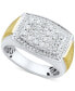 Фото #1 товара Men's Lab Grown Diamond Cluster Ring (1 ct. t.w.) in 10k Two-Tone Gold