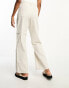 Фото #2 товара River Island Tall wide leg cargo trouser in ecru