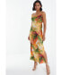 Фото #3 товара Women's Multi Color Marble Printed Midi Dress