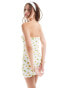 Фото #3 товара ASOS DESIGN pointelle bandeau mini dress in lemon fruit print