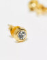 Kingsley Ryan 4mm bezel set round gem stud earrings in gold plated