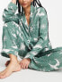 Фото #7 товара ASOS DESIGN Tall modal astrology shirt & trouser pyjama set in sage