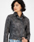 Фото #3 товара Women's Patty Faux-Leather Asymmetrical-Zipper Biker Jacket