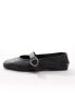 Фото #4 товара ASOS DESIGN Wide Fit Luxe Premium Leather Mary Jane ballet in Black