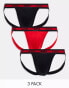 Фото #2 товара Hugo Boss 3 pack jockstraps in black and red