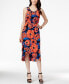 Фото #1 товара Tommy Hilfiger Floral High Low Sleeveless Scoop Neck Wrap Dress Red Blue 8