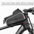 Rockbros Bicycle Frame Bag Waterproof for Mobile Phones up to 6.0 Inches with Headphone Hole Mobile Phone Holder Touchscreen Bottom Opening/Side Opening