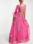 Фото #4 товара Maya linear embellished lehenga maxi skirt in pink